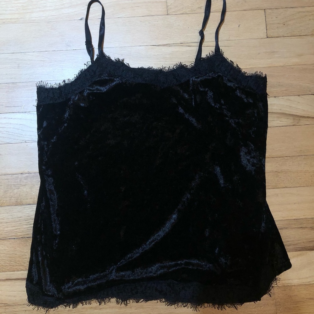 Black velvet tank top